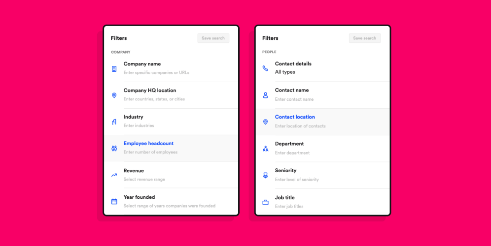 Search and filters